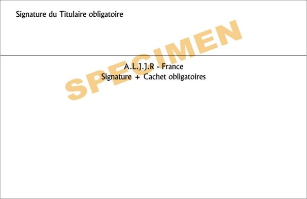 Carte d'Adh�rent - Verso